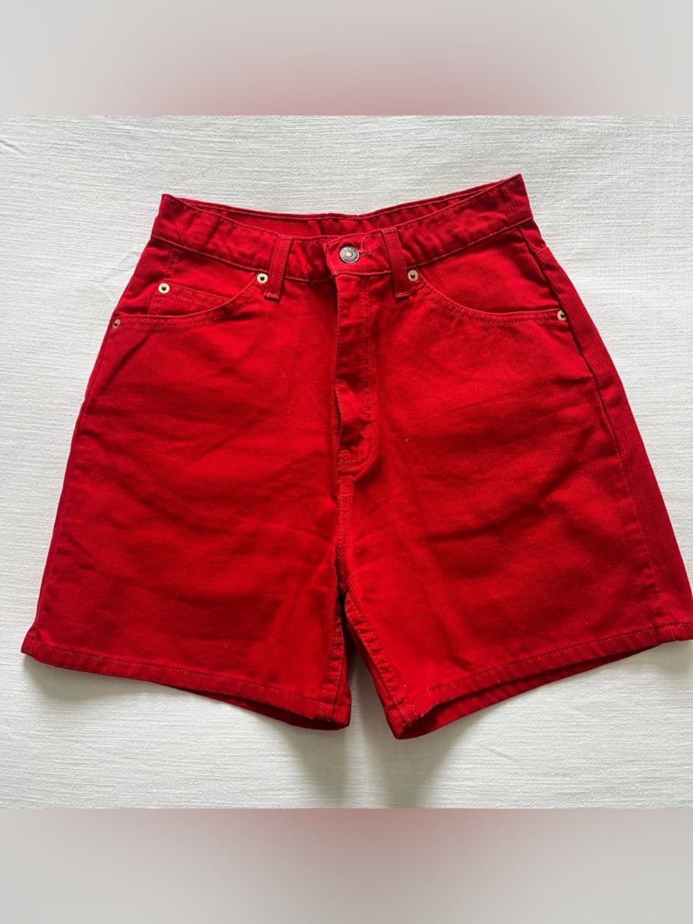 Levi’s Orange Tab High-Rise Red Shorts